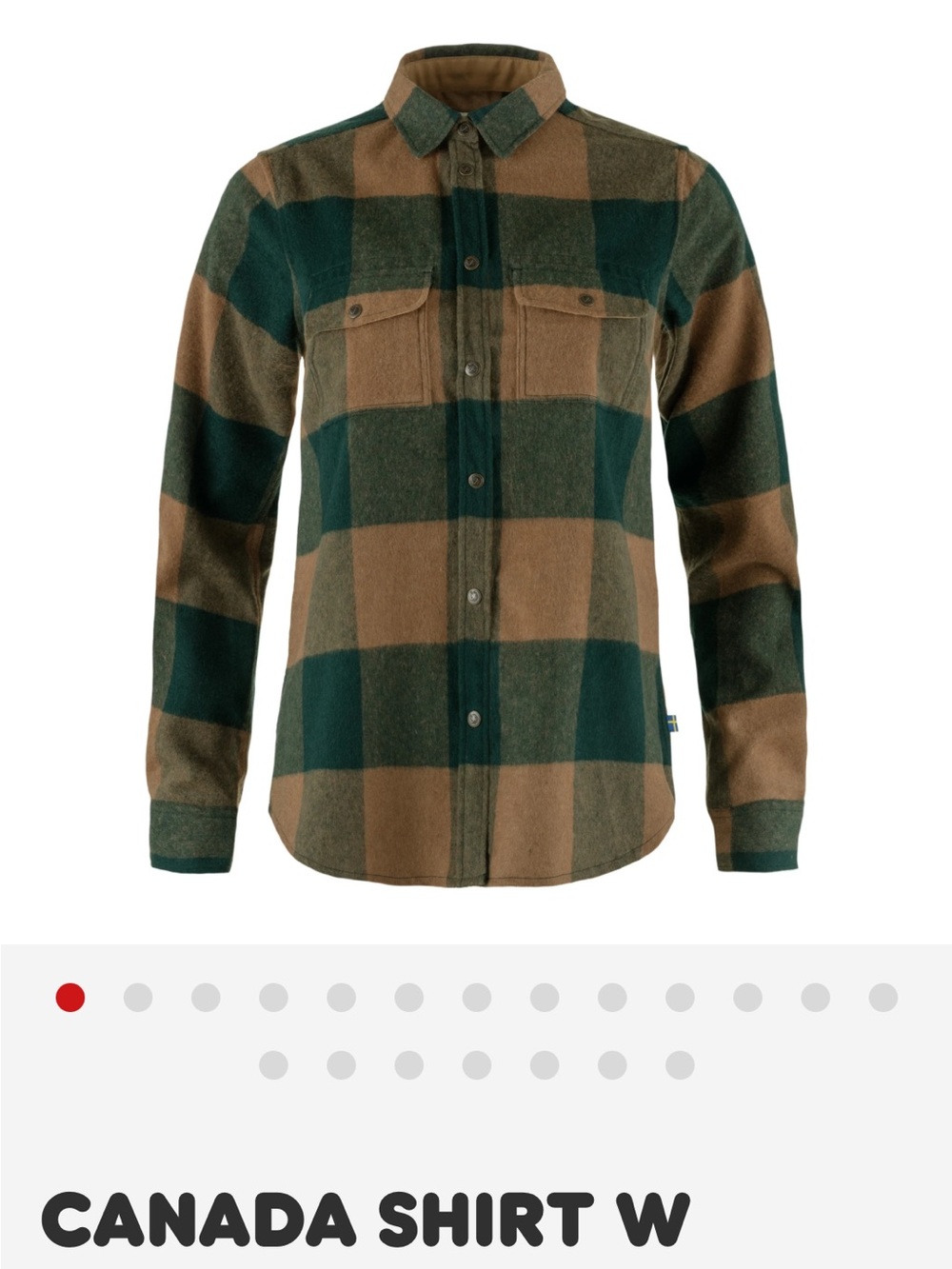 Fjallraven Green and Brown Buffalo Plaid Button-Down Shirt